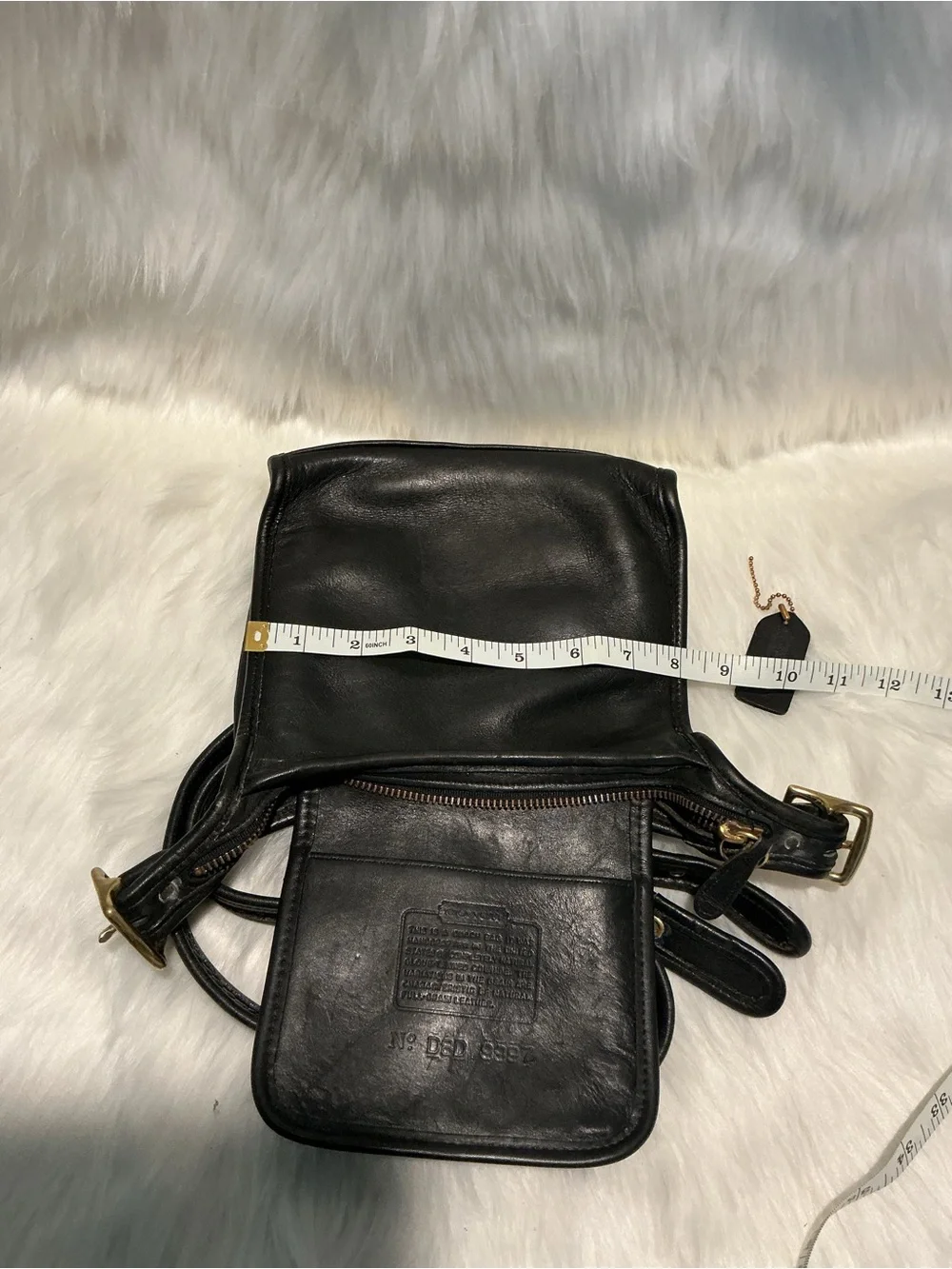 Coach Black Leather Crossbody Bag with Gold Hardware